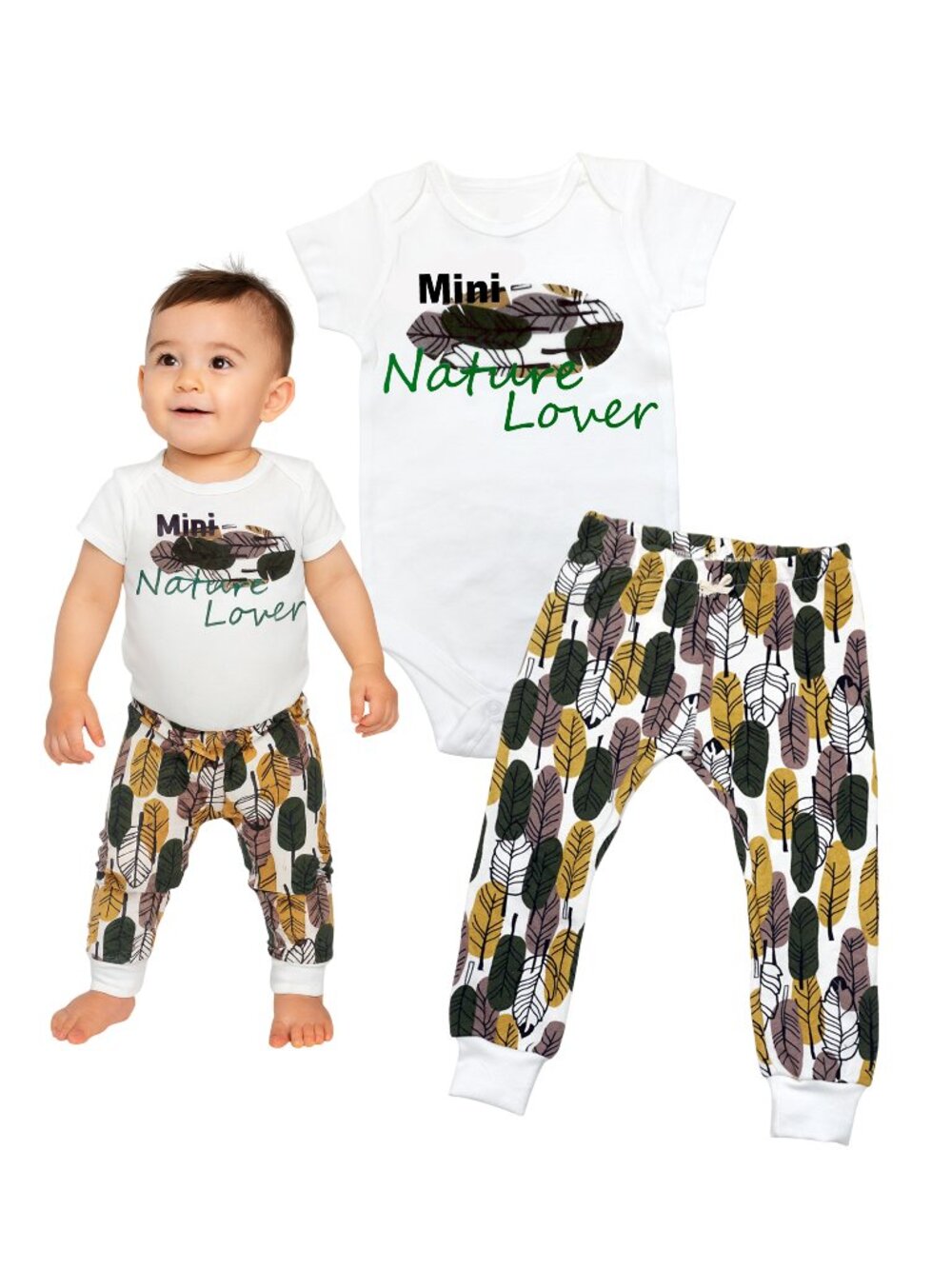 Nature Baby Boys Bodysuit and Pant SET Outfit - NWT Gift Box